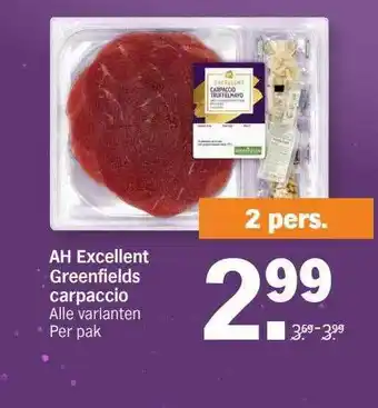 Albert Heijn AH Excellent Greenfields Carpaccio aanbieding