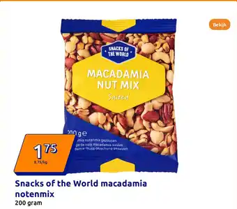 Action Snacks of the World macadamia notenmix aanbieding