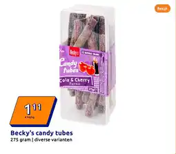 Action Becky's candy tubes aanbieding