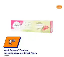 Action Veet Suprem' Essence ontharingscrème Silk & Fresh aanbieding