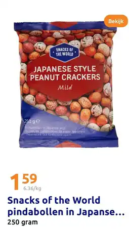Action Snacks of the World pindabollen in Japanse aanbieding