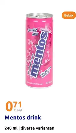 Action Mentos drink aanbieding