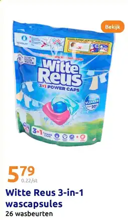 Action Witte Reus 3 in 1 wascapsules aanbieding