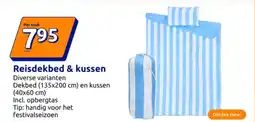 Action Reisdekbed & kussen aanbieding