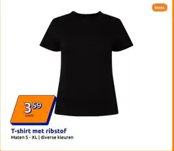Action T-shirt met ribstof aanbieding