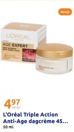 Action L'Oréal Triple Action Anti-Age dagcrème 45 aanbieding
