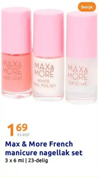 Action Max & More French manicure nagellak set aanbieding