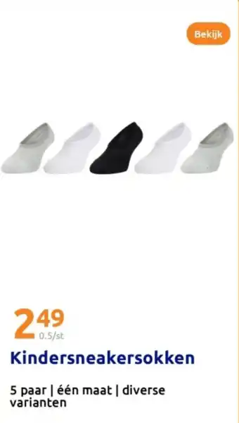 Action Kindersneakersokken aanbieding