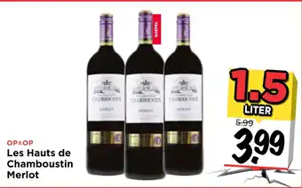 Vomar Voordeelmarkt Les Hauts de Chamboustin Merlot 1,5liter aanbieding