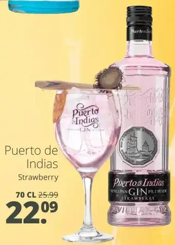 Mitra Puerto de Indias Strawberry gin aanbieding
