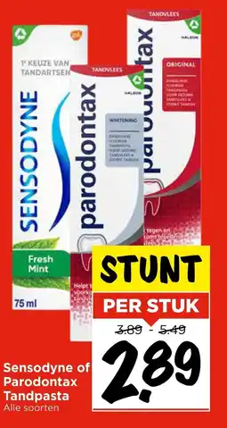 Vomar Voordeelmarkt Sensodyne of Parodontax Tandpasta aanbieding