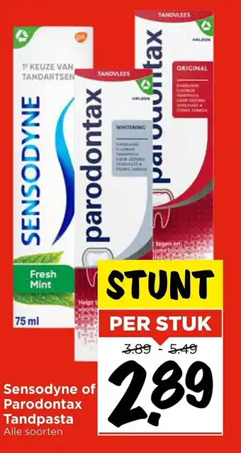 Vomar Voordeelmarkt Sensodyne of Parodontax Tandpasta aanbieding