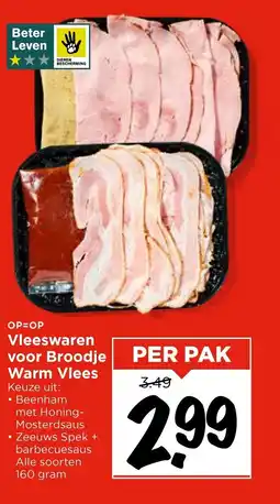 Vomar Voordeelmarkt Vleeswaren voor Broodje Warm Vlees aanbieding