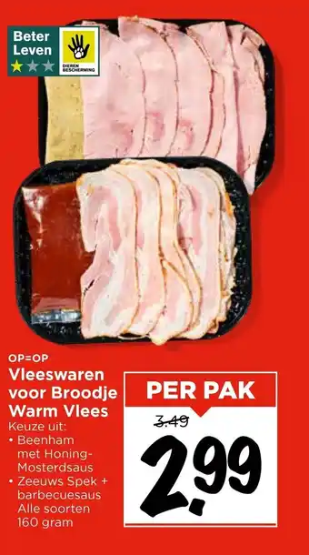 Vomar Voordeelmarkt Vleeswaren voor Broodje Warm Vlees aanbieding