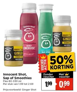 Vomar Voordeelmarkt Innocent Shot, Sap of Smoothies aanbieding