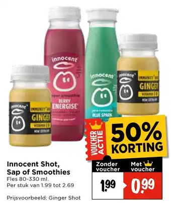 Vomar Voordeelmarkt Innocent Shot, Sap of Smoothies aanbieding