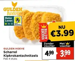Vomar Voordeelmarkt Gulden Hoeve Scharrel Kipkrokantschnitzels aanbieding