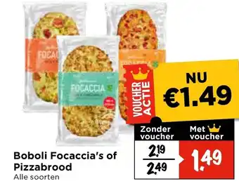 Vomar Voordeelmarkt Boboli Focaccia's of Pizzabrood aanbieding