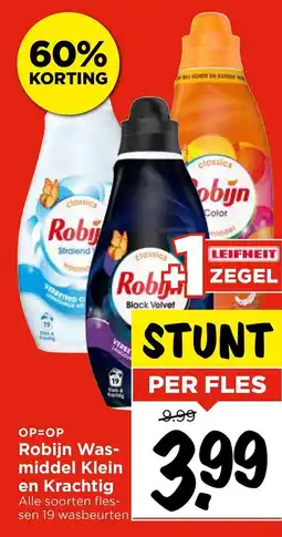 Vomar Voordeelmarkt Robijn Wasmiddel Klein en Krachtig aanbieding