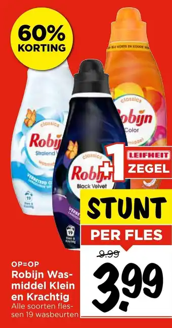 Vomar Voordeelmarkt Robijn Wasmiddel Klein en Krachtig aanbieding
