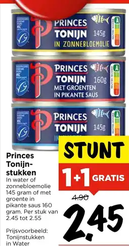 Vomar Voordeelmarkt Princes Tonijn stukken aanbieding