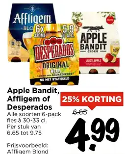 Vomar Voordeelmarkt Apple Bandit, Affligem of Desperados aanbieding