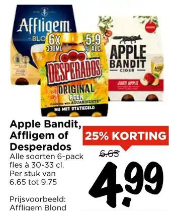 Vomar Voordeelmarkt Apple Bandit, Affligem of Desperados aanbieding