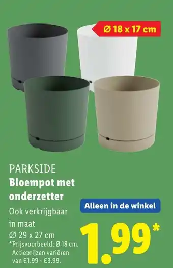 Lidl Parkside Bloempot met onderzetter aanbieding