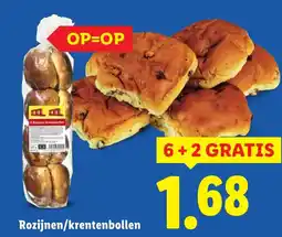 Lidl Rozijnen/krentenbollen aanbieding