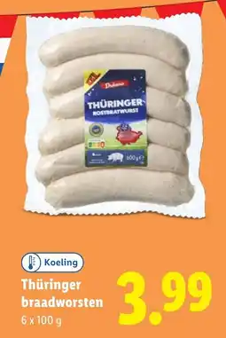 Lidl Thüringer braadworsten aanbieding