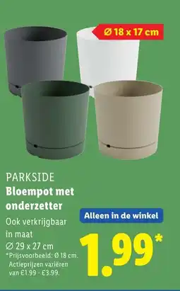 Lidl Parkside bloempot met onderzetter aanbieding