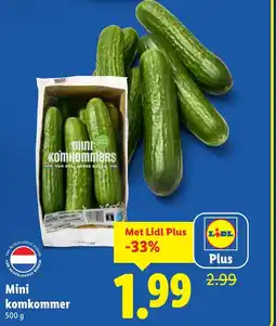Lidl Mini komkommer aanbieding