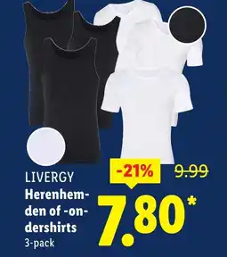 Lidl LIVERGY Herenhem den of on dershirts aanbieding