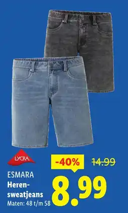 Lidl Esmara Heren sweatjeans aanbieding