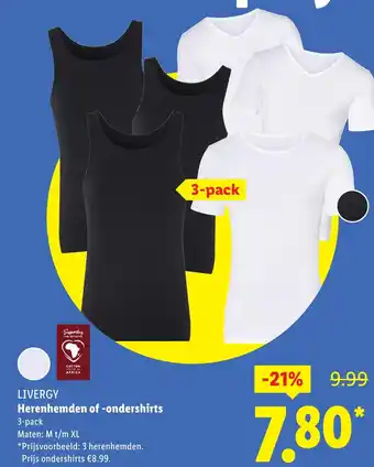 Lidl Livergy Herenhemden of ondershirts aanbieding
