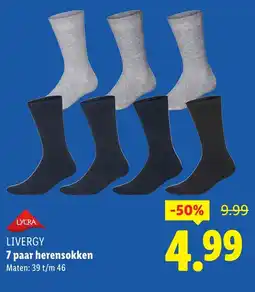 Lidl Livergy 7 paar herensokken aanbieding