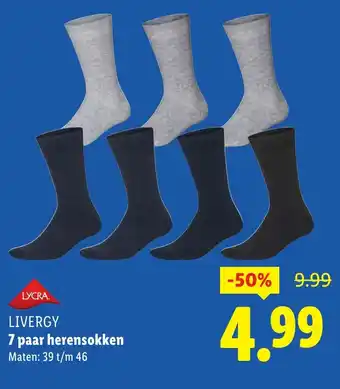 Lidl Livergy 7 paar herensokken aanbieding