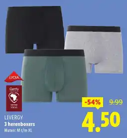Lidl Livergy 3 herenboxers aanbieding