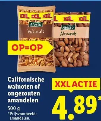 Lidl Californische walnoten of ongezouten amandelen aanbieding