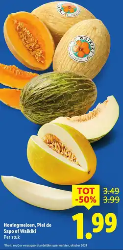 Lidl Honingmeloen, Piel de Sapo of Waikiki aanbieding