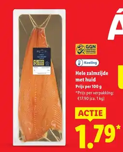 Lidl Hele zalmzijde met huid aanbieding