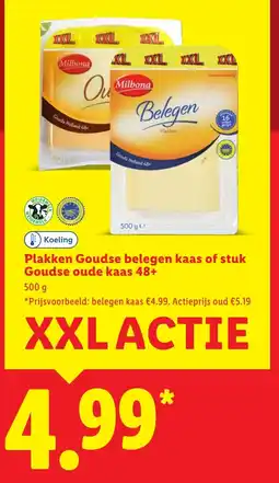 Lidl Plakken Goudse belegen kaas of stuk Goudse oude kaas 48+ aanbieding