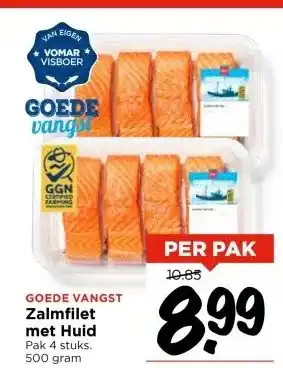 Vomar Voordeelmarkt GOEDE VANGST Zalmfilet met Huid aanbieding