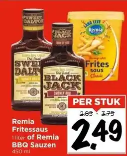 Vomar Voordeelmarkt Remia Fritessaus 1 liter of Remia BBQ Sauzen 450 ml aanbieding