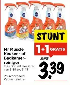 Vomar Voordeelmarkt Mr Muscle Keuken- of Badkamer- reiniger aanbieding