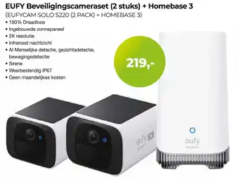 EP Beerepoot EUFY Beveiligingscameraset (2 stuks) + Homebase 3 aanbieding