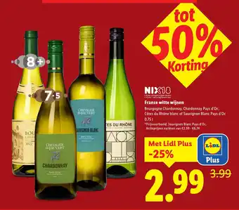 Lidl Franse witte wijnen aanbieding