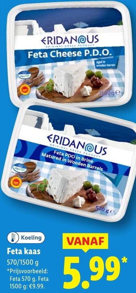 Feta kaas 570-1500 G aanbieding bij Lidl