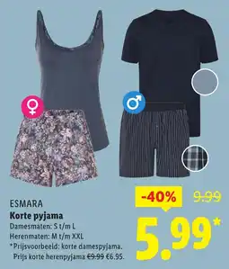Lidl ESMARA Korte pyjama aanbieding