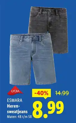 Lidl ESMARA Heren sweatjeans aanbieding